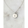 Nellie Silver Initial Disc Necklace-Deluxur