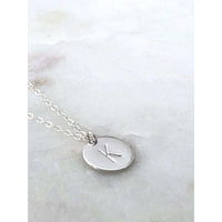 Nellie Silver Initial Disc Necklace-Deluxur