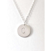 Nellie Silver Initial Disc Necklace-Deluxur