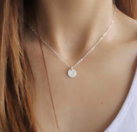 Nellie Silver Initial Disc Necklace-Deluxur