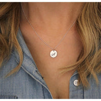 Nellie Silver Initial Disc Necklace-Deluxur