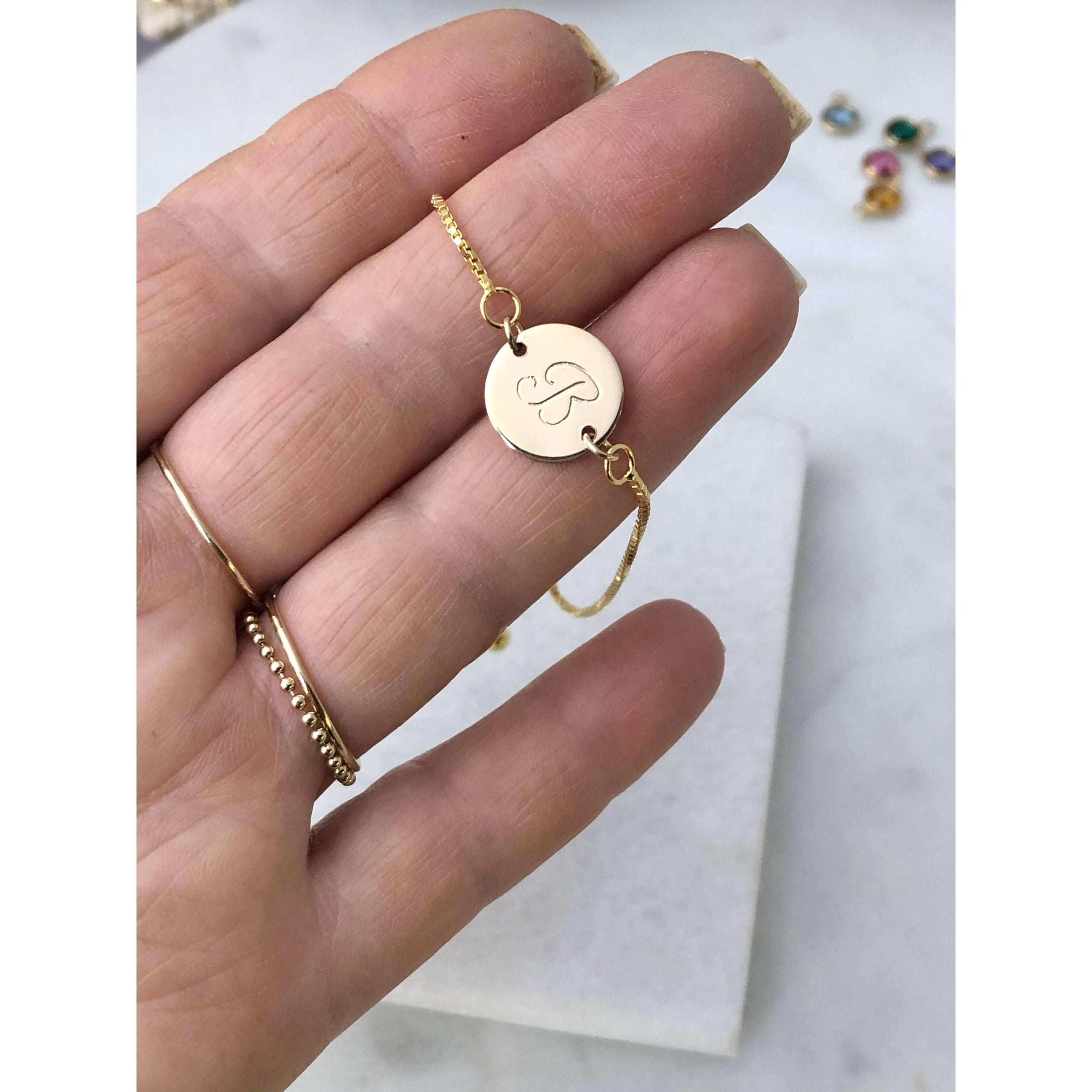 Personalised Adjustable Initial Bracelet-Deluxur