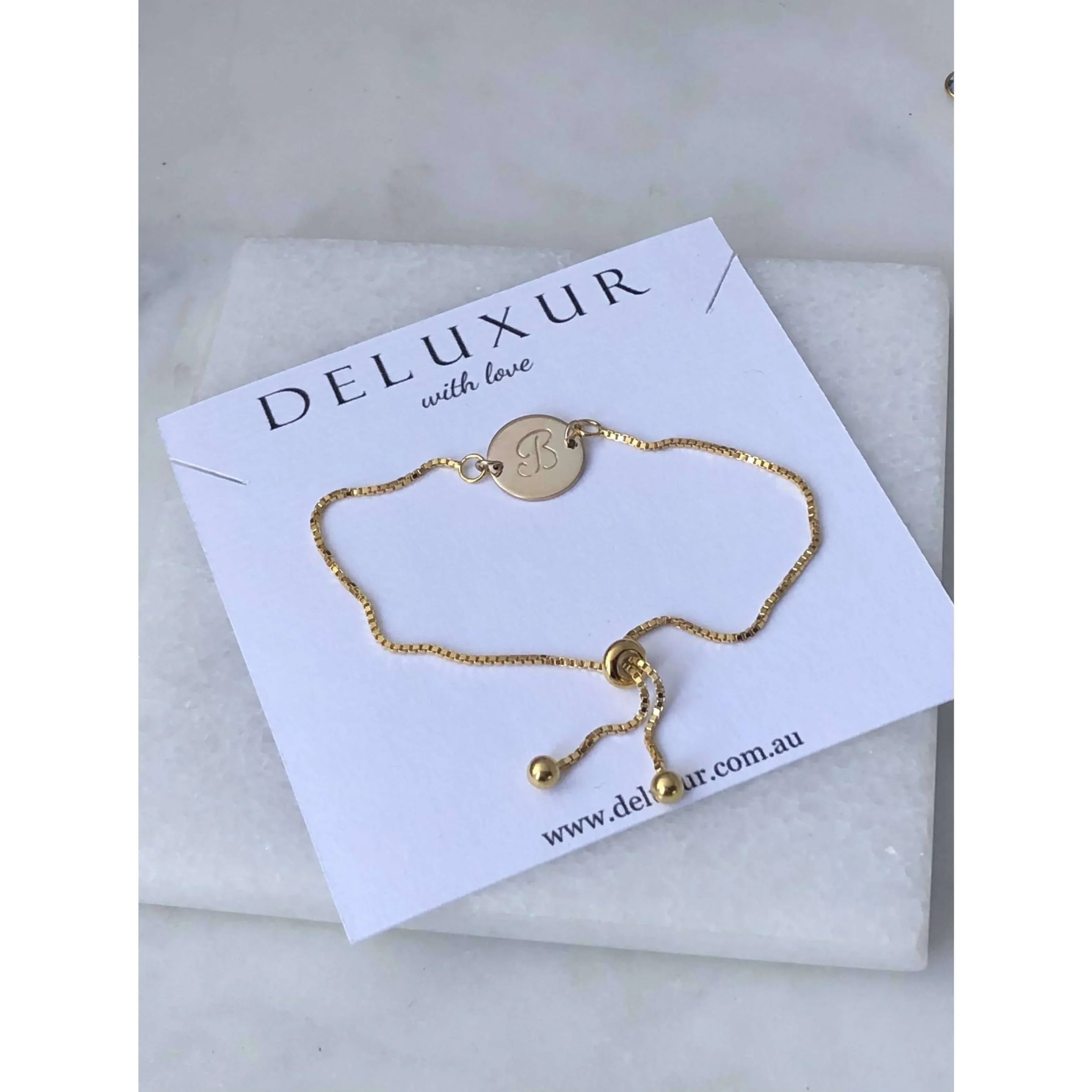 Personalised Adjustable Initial Bracelet-Deluxur