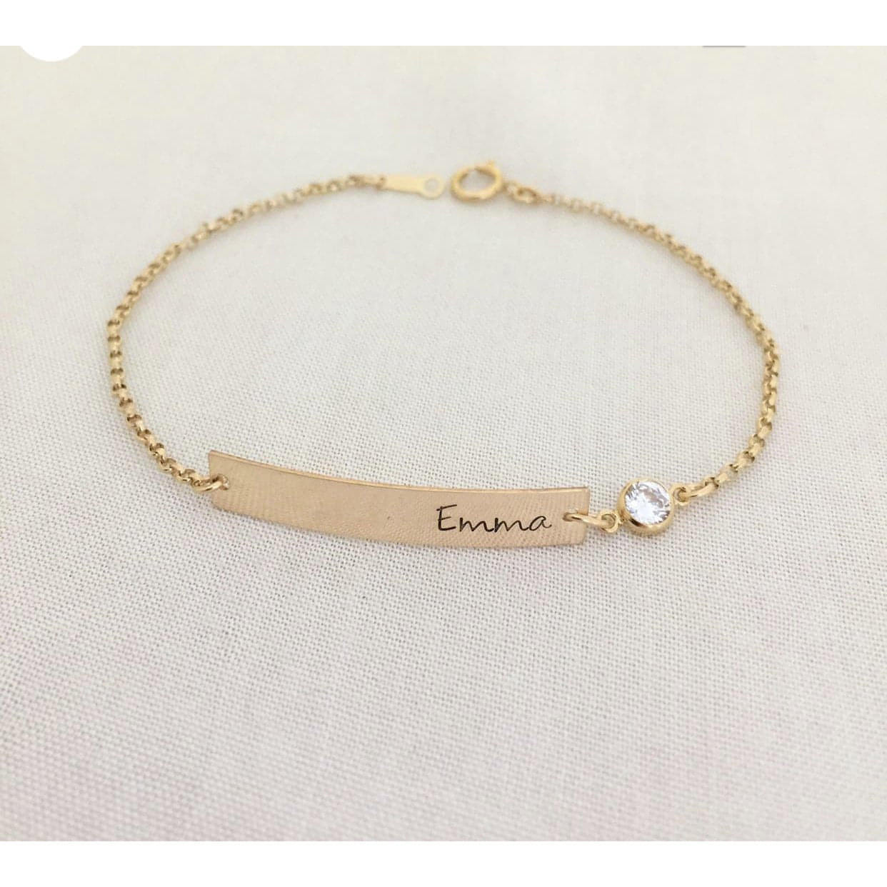 Birthstone and Bar Personalised Bracelet  Bloom Boutique