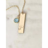 Personalised Birthstone Bar Necklace - Deluxur