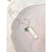 Personalised Birthstone Bar Necklace - Deluxur