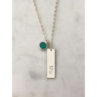 Personalised Birthstone Bar Necklace - Deluxur