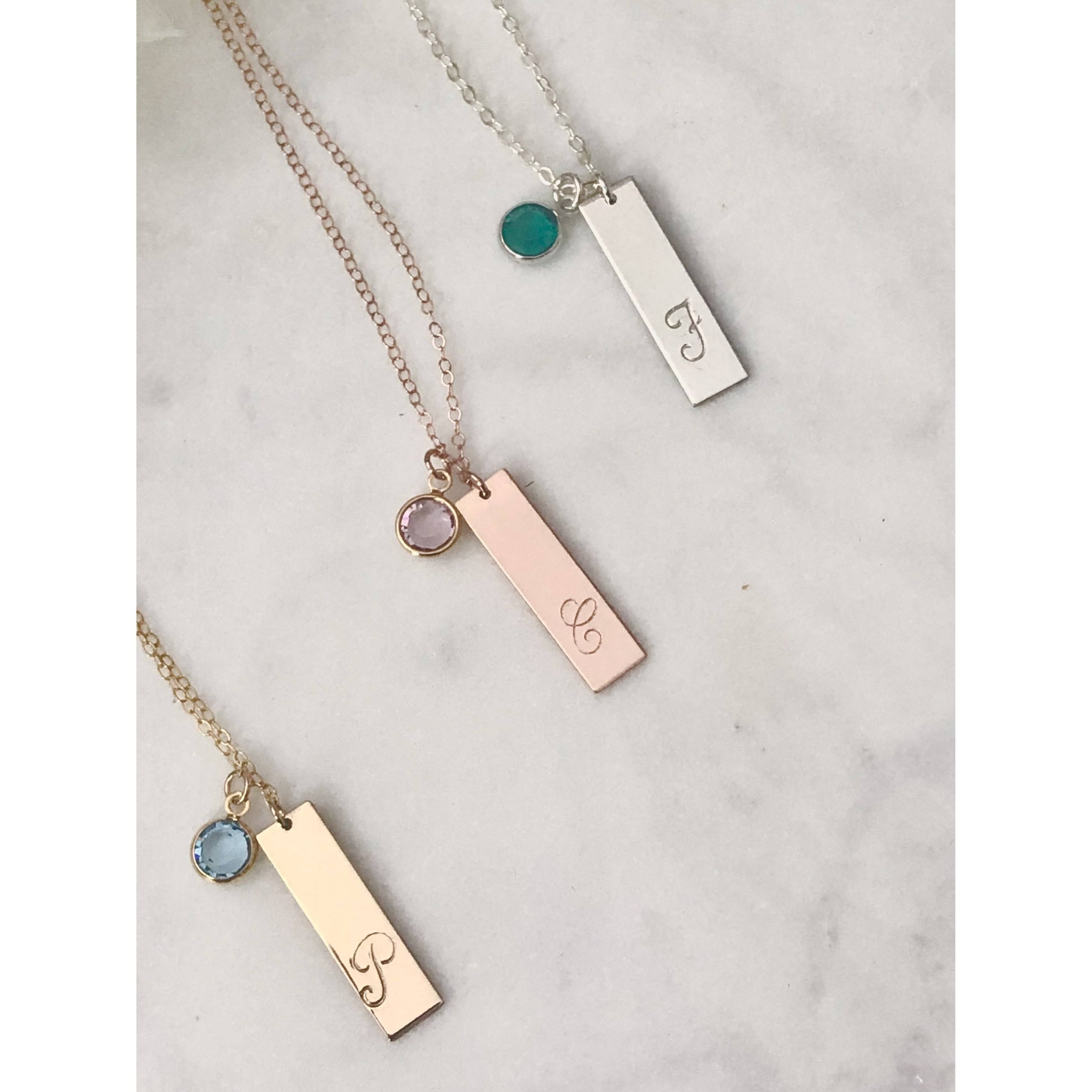 Personalised Sterling Silver or 18ct Rose Gold Plated Family Birthstone  Necklace | Hurleyburley