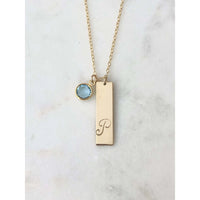 Personalised Birthstone Bar Necklace - Deluxur