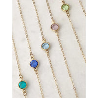 Personalised Birthstone Chain and Disc Necklace-Deluxur