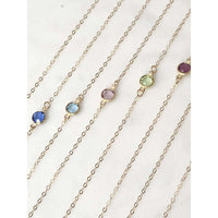 Personalised Birthstone Chain and Disc Necklace-Deluxur