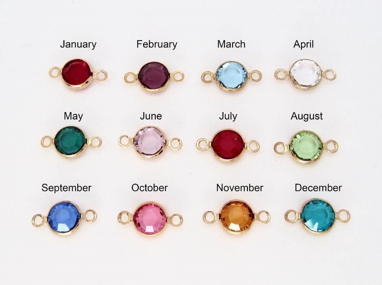 Personalised Birthstone Chain and Disc Necklace-Deluxur