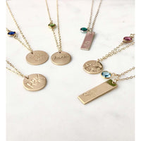 Personalised Birthstone Chain and Disc Necklace-Deluxur