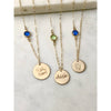 Personalised Birthstone Chain and Disc Necklace-Deluxur