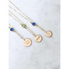 Personalised Birthstone Chain and Disc Necklace-Deluxur