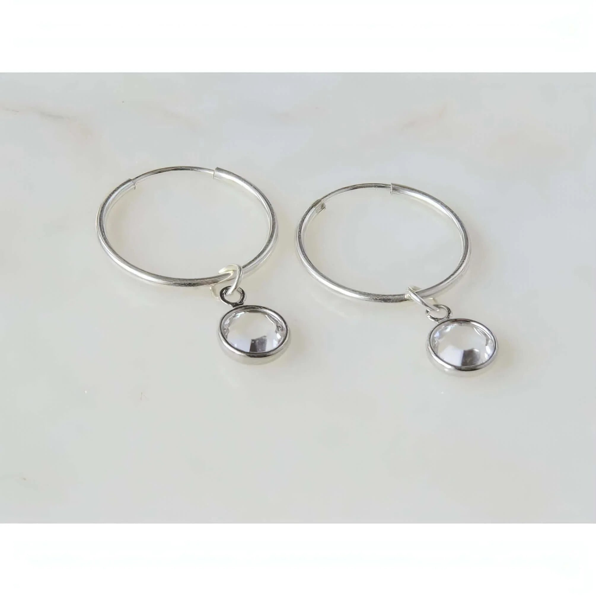 Personalised Birthstone Hoops Earrings-Deluxur