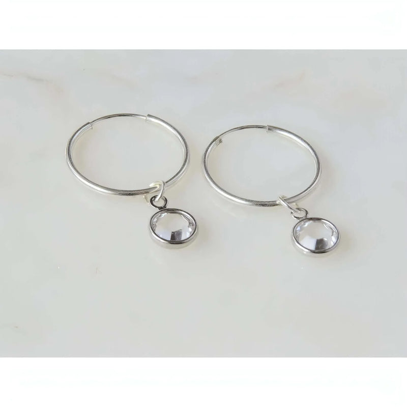 Personalised Birthstone Hoops Earrings-Deluxur