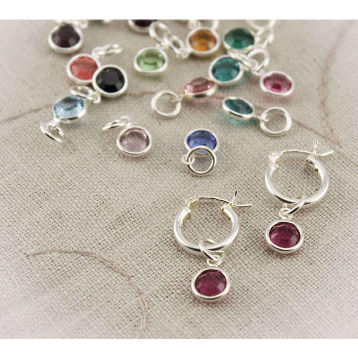 Personalised Birthstone Hoops Earrings-Deluxur