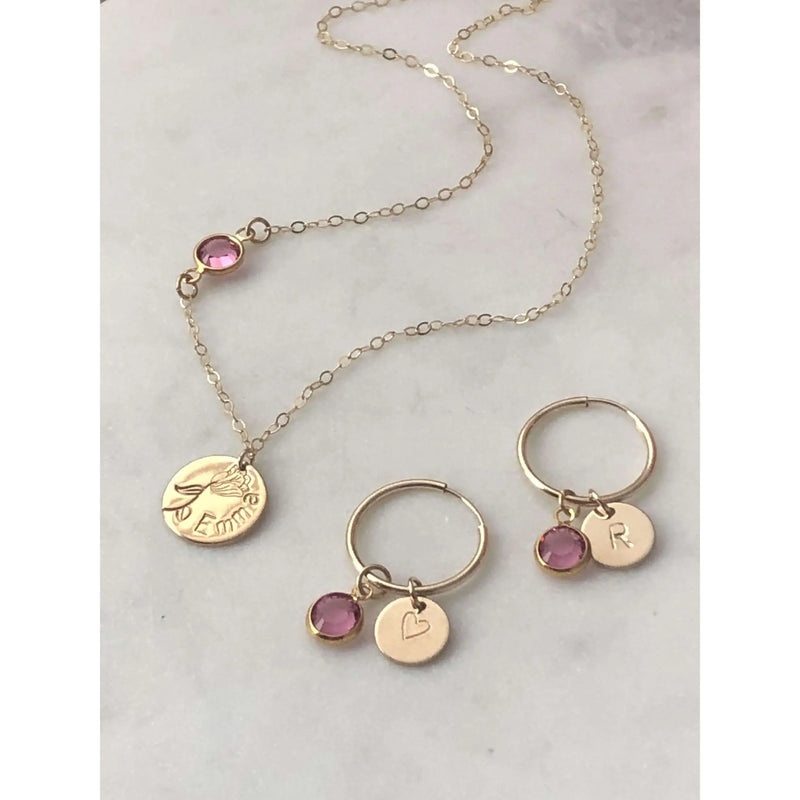 Personalised Birthstone Hoops Earrings-Deluxur