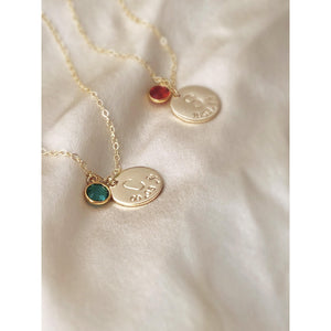 Personalised Birthstone Initial Necklace-Deluxur
