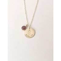 Personalised Birthstone Initial Necklace-Deluxur