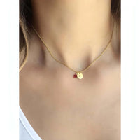Personalised Birthstone Initial Necklace-Deluxur