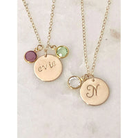 Personalised Birthstone Initial Necklace-Deluxur