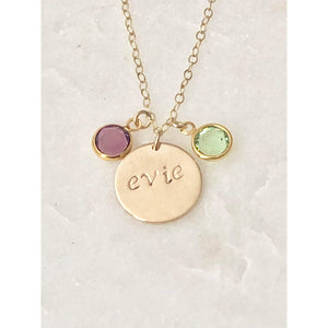 Personalised Birthstone Initial Necklace-Deluxur