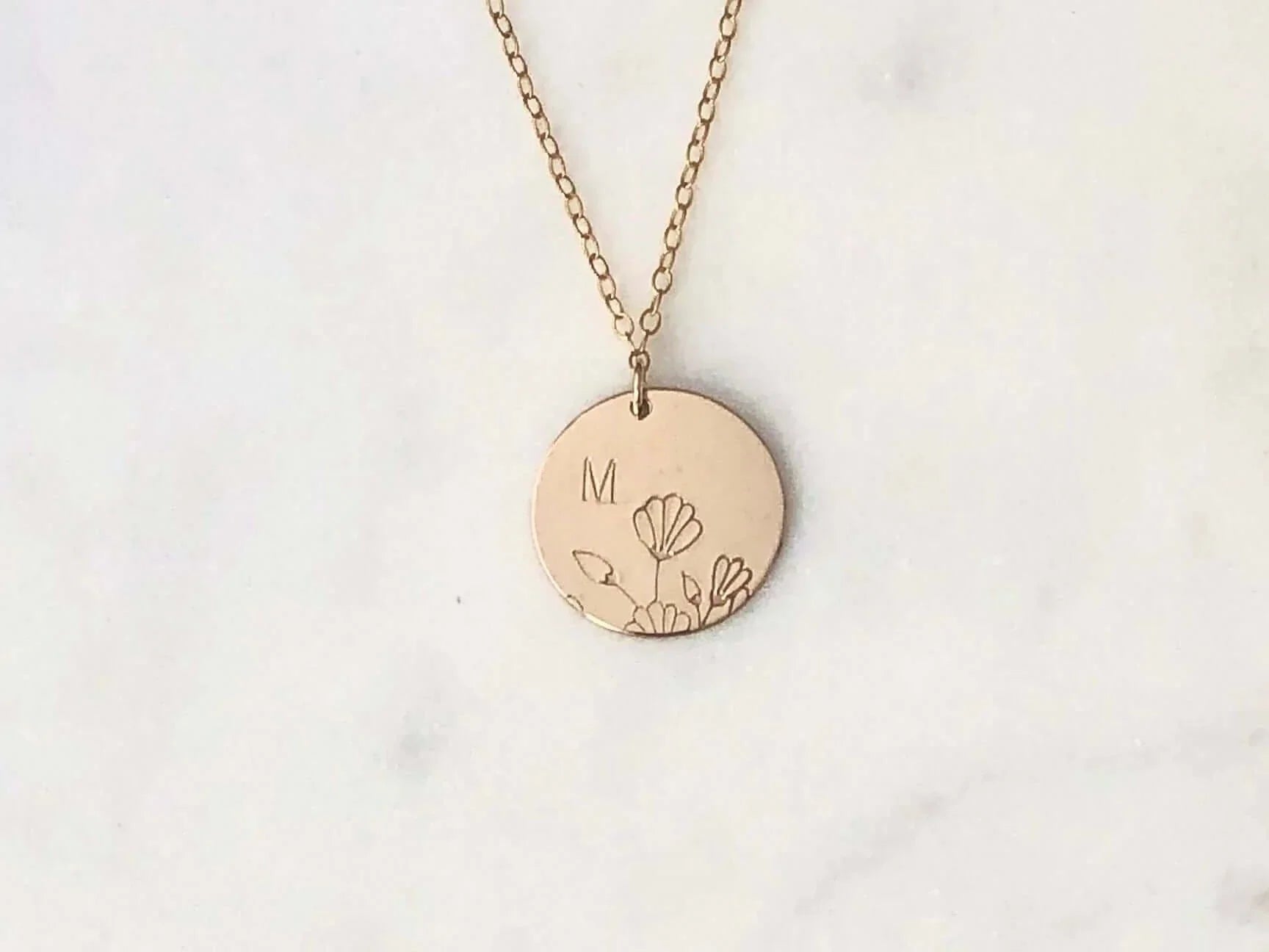 Personalised Wildflower Bouquet Necklace-Deluxur