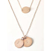 Rose Gold 2 Discs Necklace-Deluxur