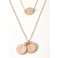Rose Gold 2 Discs Necklace-Deluxur