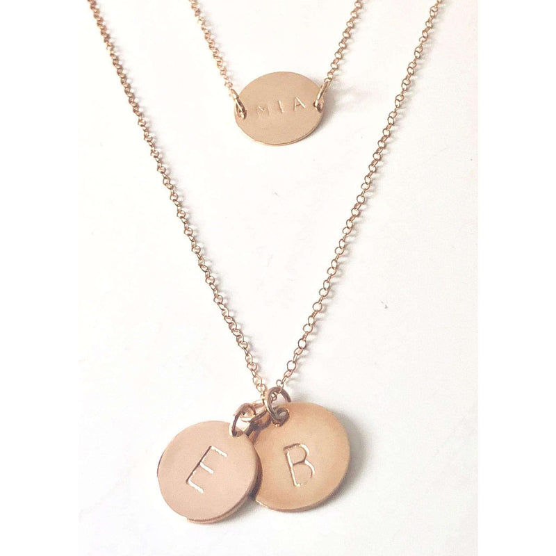 Rose Gold 2 Discs Necklace-Deluxur