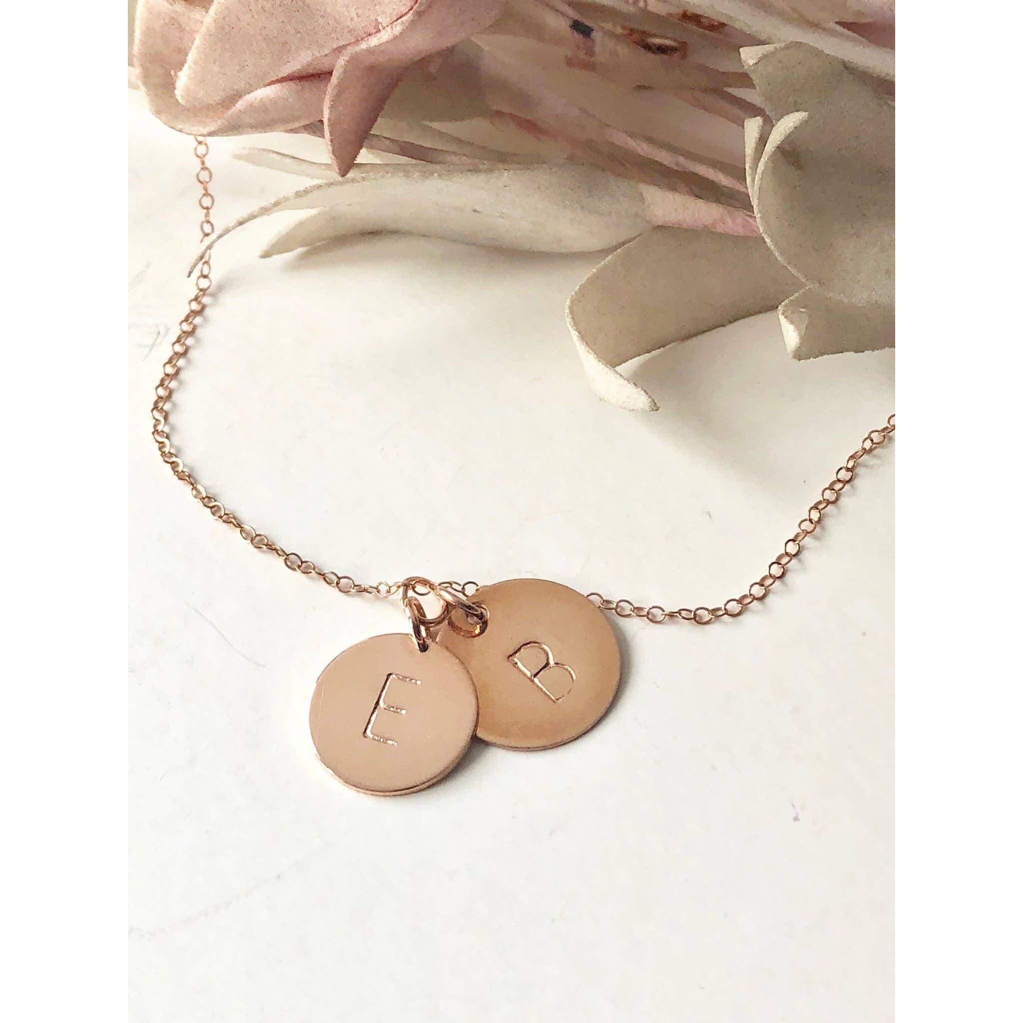 Rose Gold 2 Discs Necklace-Deluxur