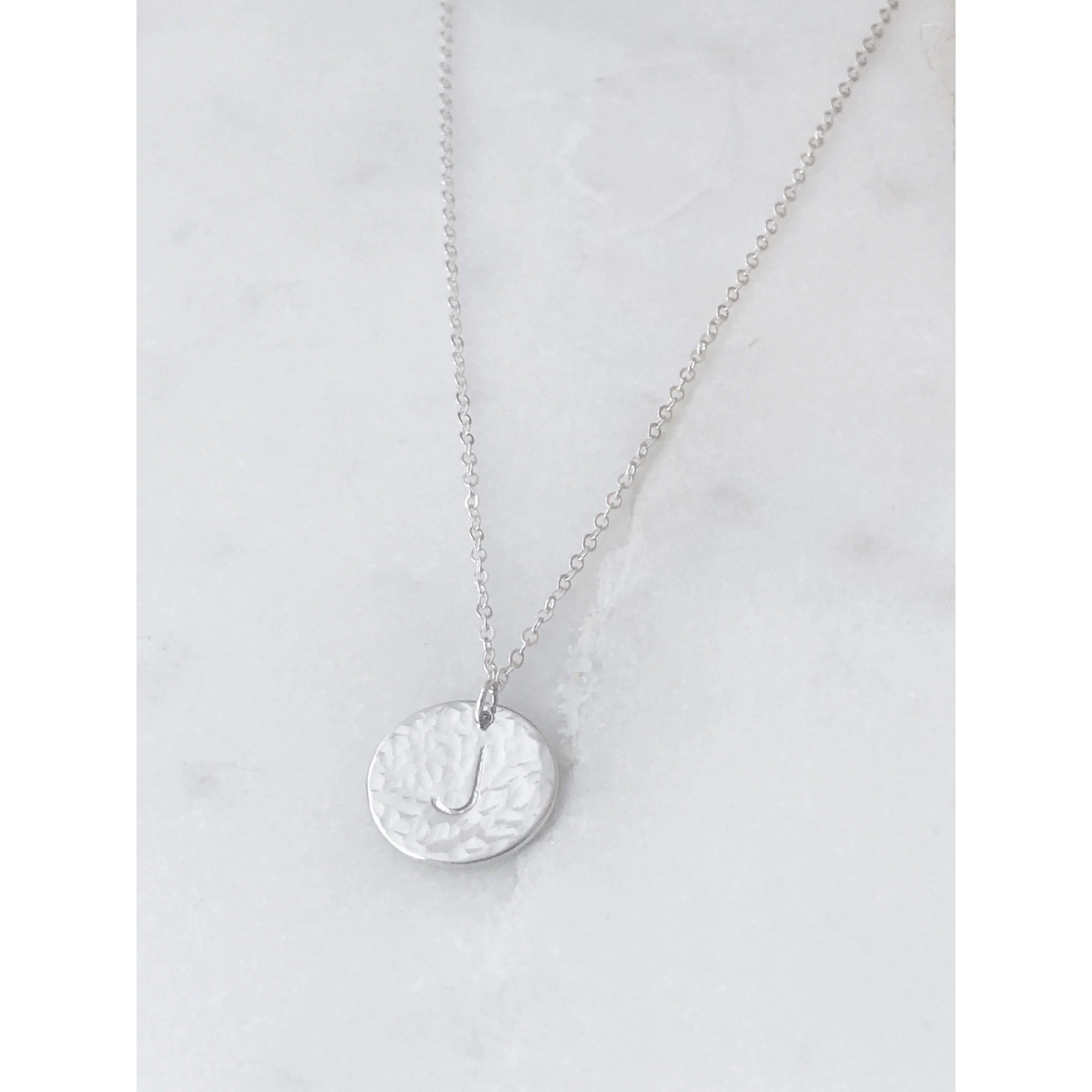 Roxie Hammered Initial Necklace-Deluxur