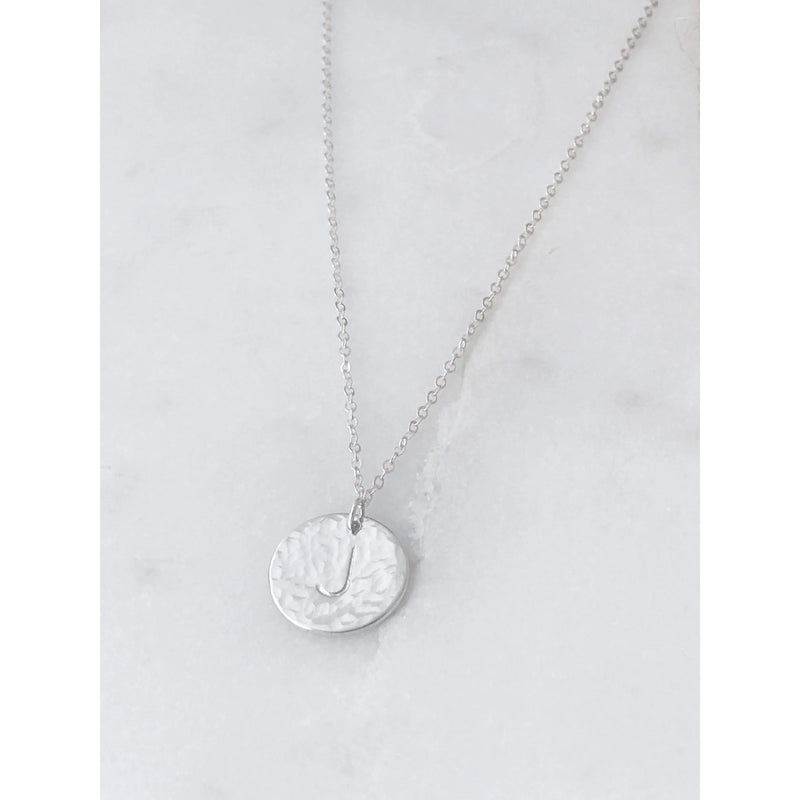 Roxie Hammered Initial Necklace-Deluxur