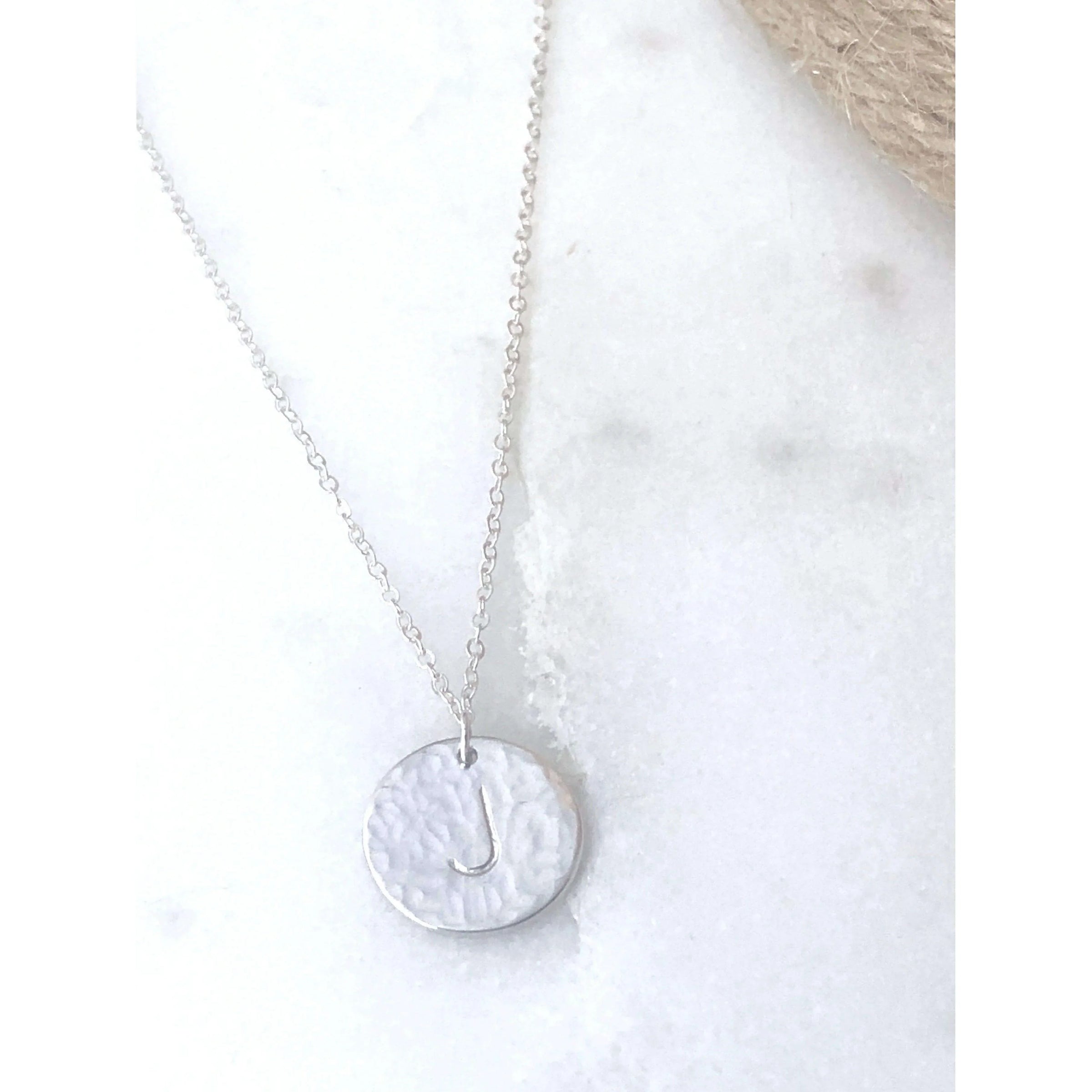 Roxie Hammered Initial Necklace-Deluxur