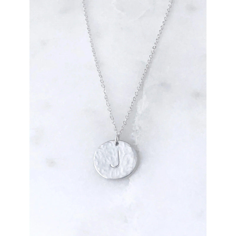 Roxie Hammered Initial Necklace-Deluxur