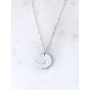 Roxie Hammered Initial Necklace-Deluxur