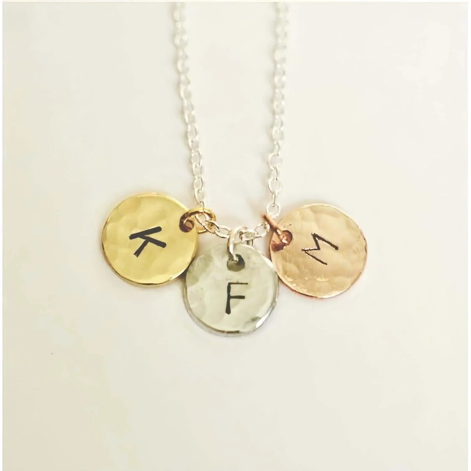Roxie Hammered Initial Necklace-Deluxur