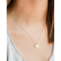 Roxie Hammered Initial Necklace-Deluxur