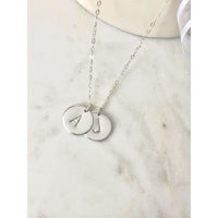 Silver 2 Initial Discs Necklace-Deluxur