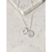 Silver 2 Initial Discs Necklace-Deluxur