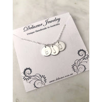 Silver 3 Initial Discs Necklace-Deluxur