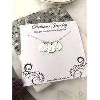 Silver 3 Initial Discs Necklace-Deluxur