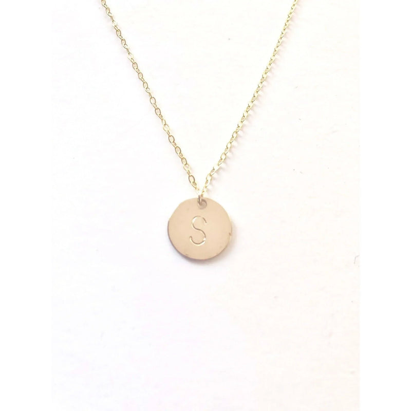 Sophia Large Initial Disc Necklace-Deluxur