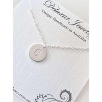 Sophia Large Initial Disc Necklace-Deluxur