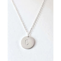 Sophia Large Initial Disc Necklace-Deluxur