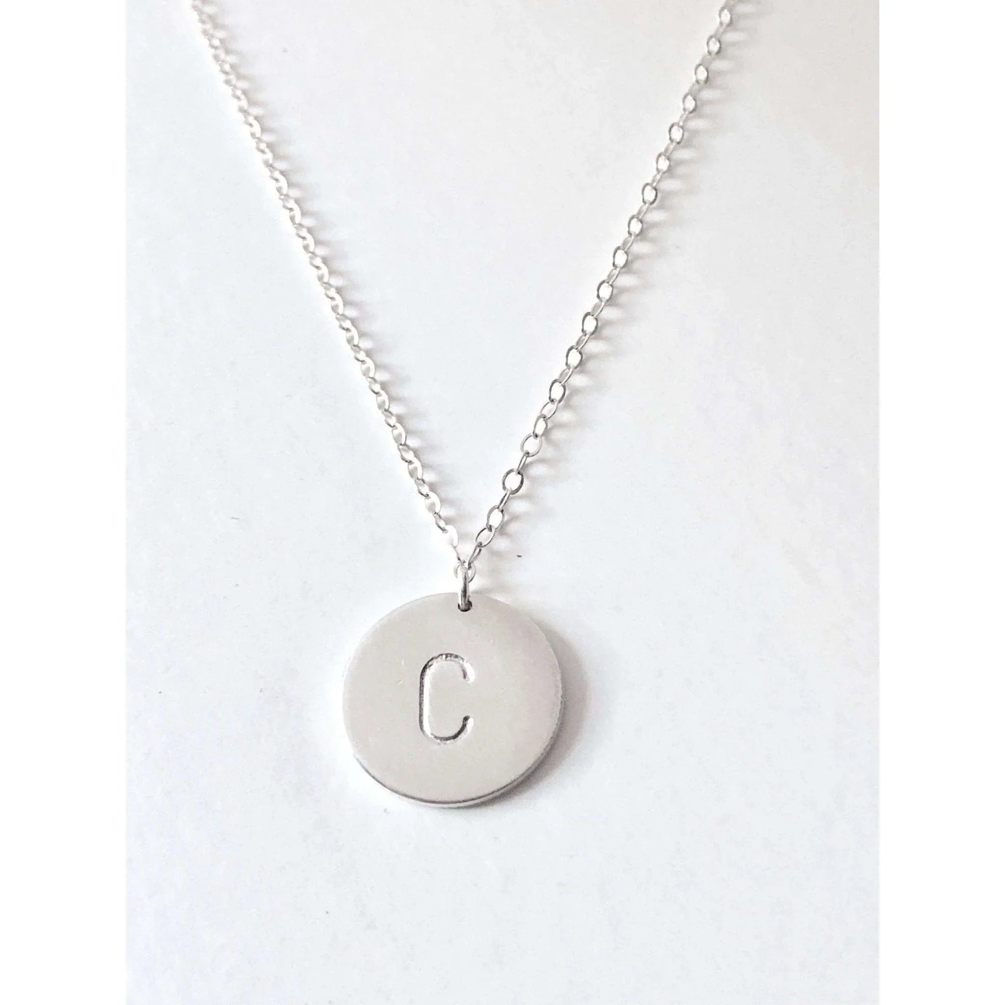 Sophia Large Initial Disc Necklace-Deluxur