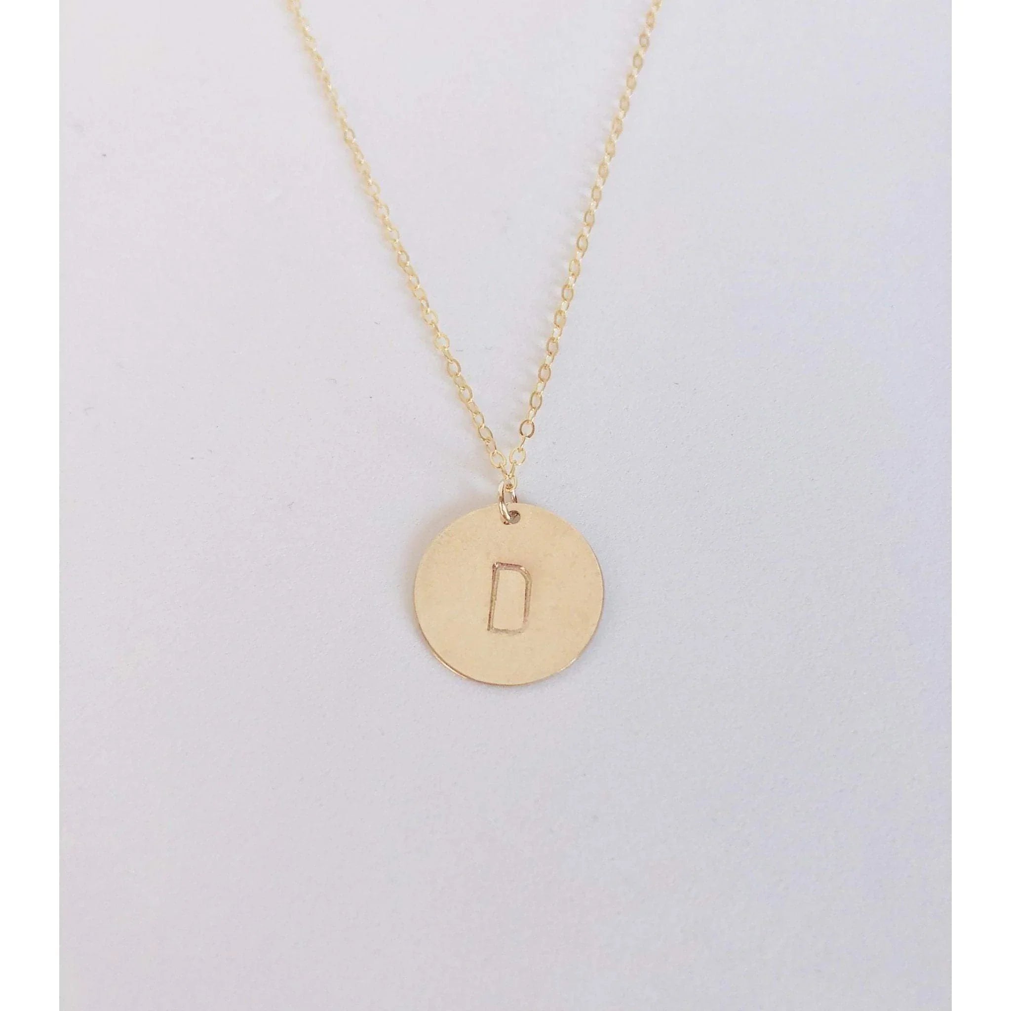Sophia Large Initial Disc Necklace-Deluxur