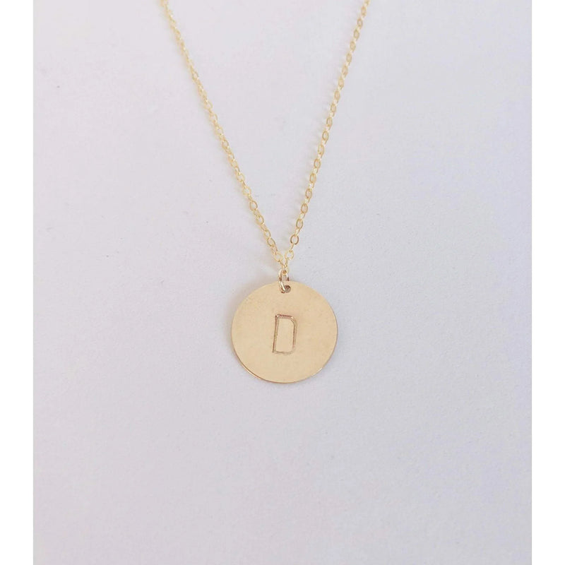 Sophia Large Initial Disc Necklace-Deluxur